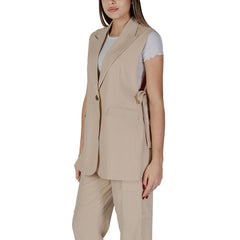 B.Young Beige Polyester Waistcoat -   -  B.Young.