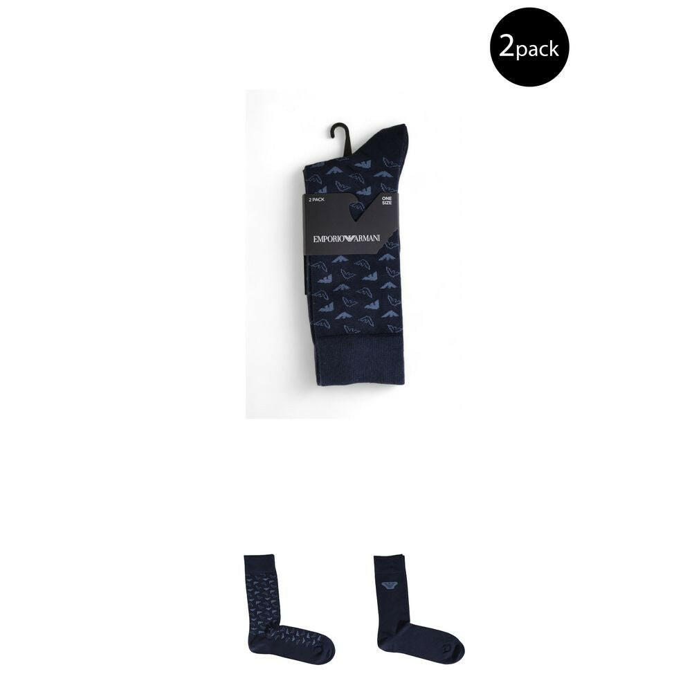 Emporio Armani Underwear Blue Cotton Sock -  MenΒ΄s Socks -  Emporio Armani Underwear.
