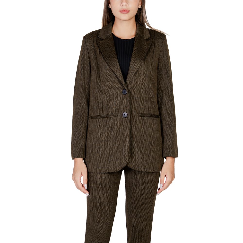 ICHI Green Polyester Blazer -   -  ICHI.