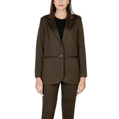 ICHI Green Polyester Blazer -   -  ICHI.