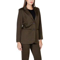 ICHI Green Polyester Blazer -   -  ICHI.