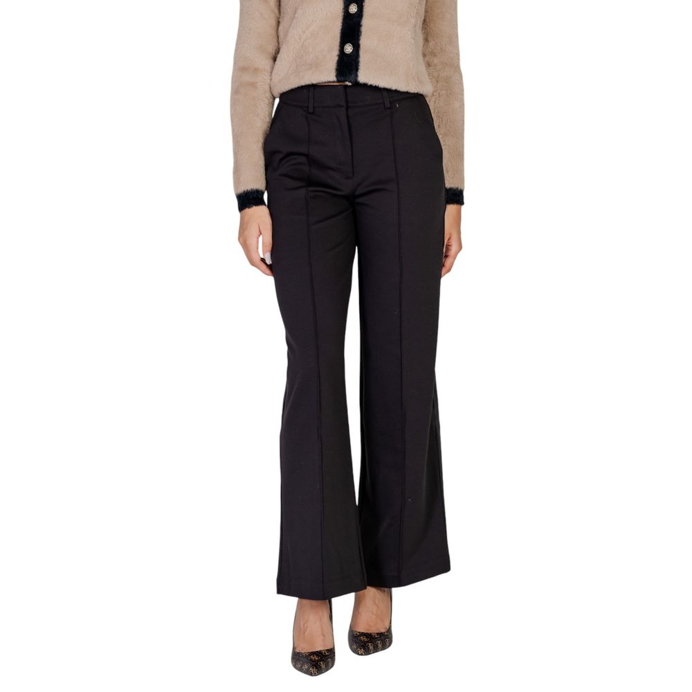 ICHI Black Polyester Pant -   -  ICHI.