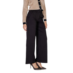 ICHI Black Polyester Pant -   -  ICHI.