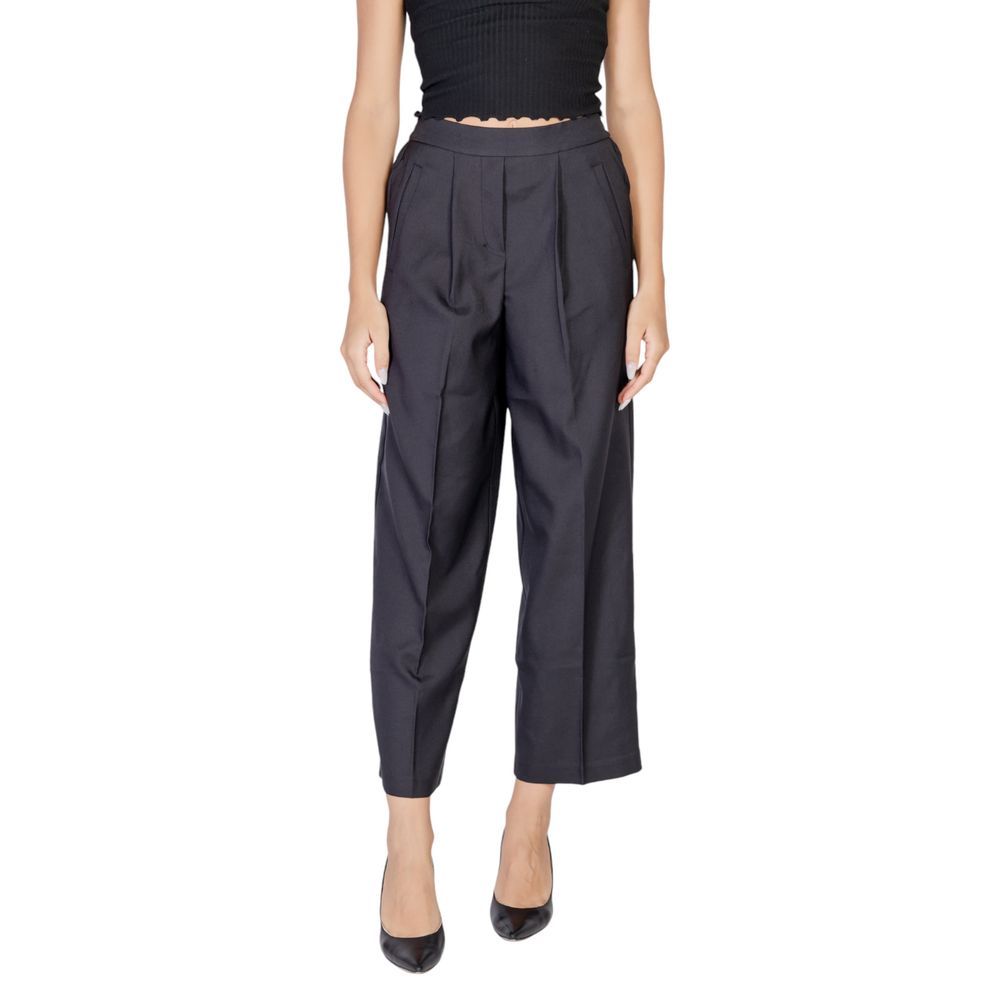 ICHI Black Polyester Pant -   -  ICHI.