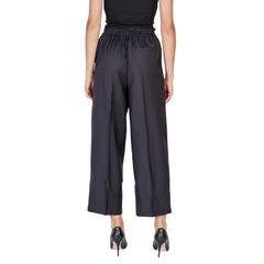 ICHI Black Polyester Pant -   -  ICHI.