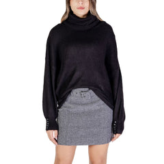 ICHI Black Marabou Turtleneck -   -  ICHI.