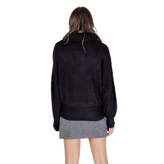 ICHI Black Marabou Turtleneck -   -  ICHI.