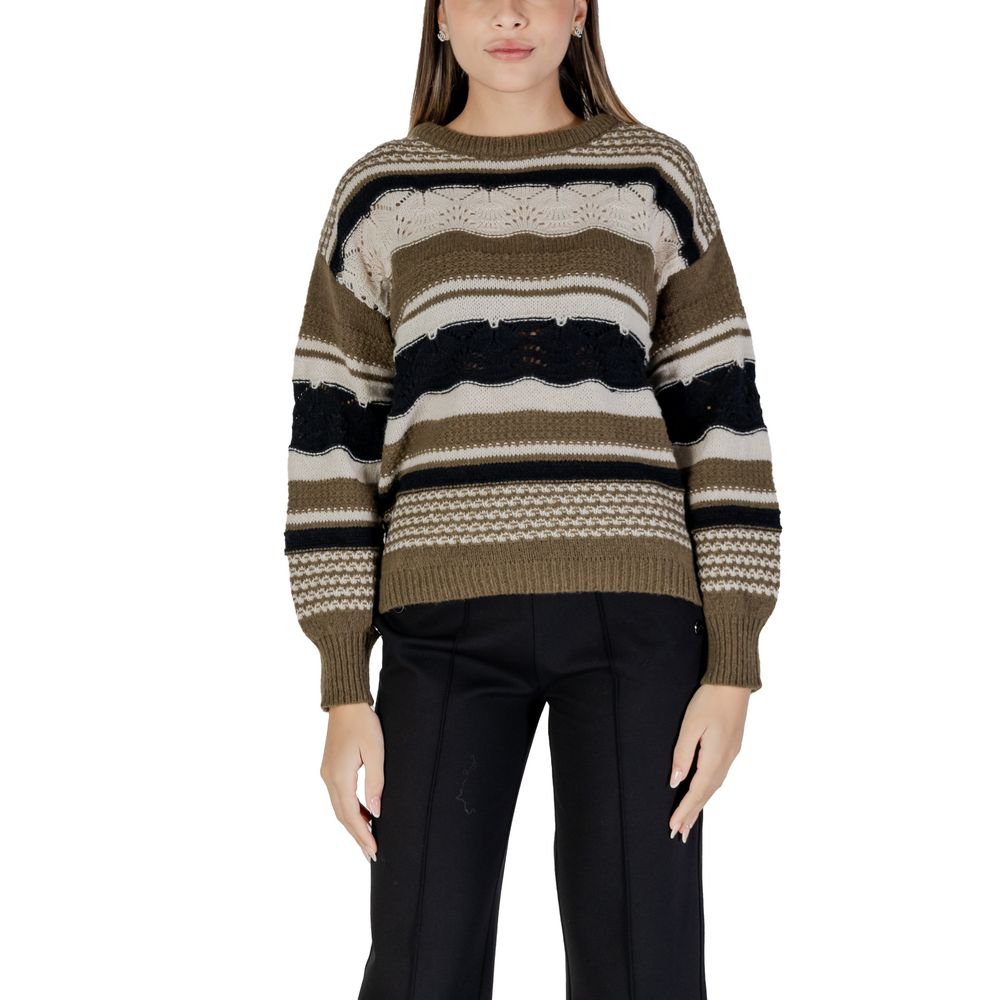 ICHI Green Recycled Polyester Sweater -   -  ICHI.