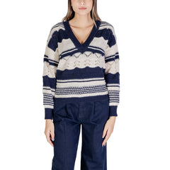 ICHI Blue Recycled Polyester Sweater -   -  ICHI.
