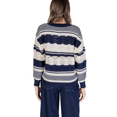 ICHI Blue Recycled Polyester Sweater -   -  ICHI.