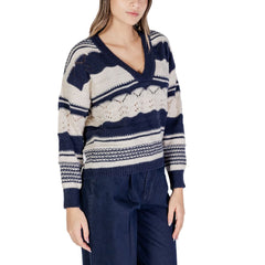ICHI Blue Recycled Polyester Sweater -   -  ICHI.