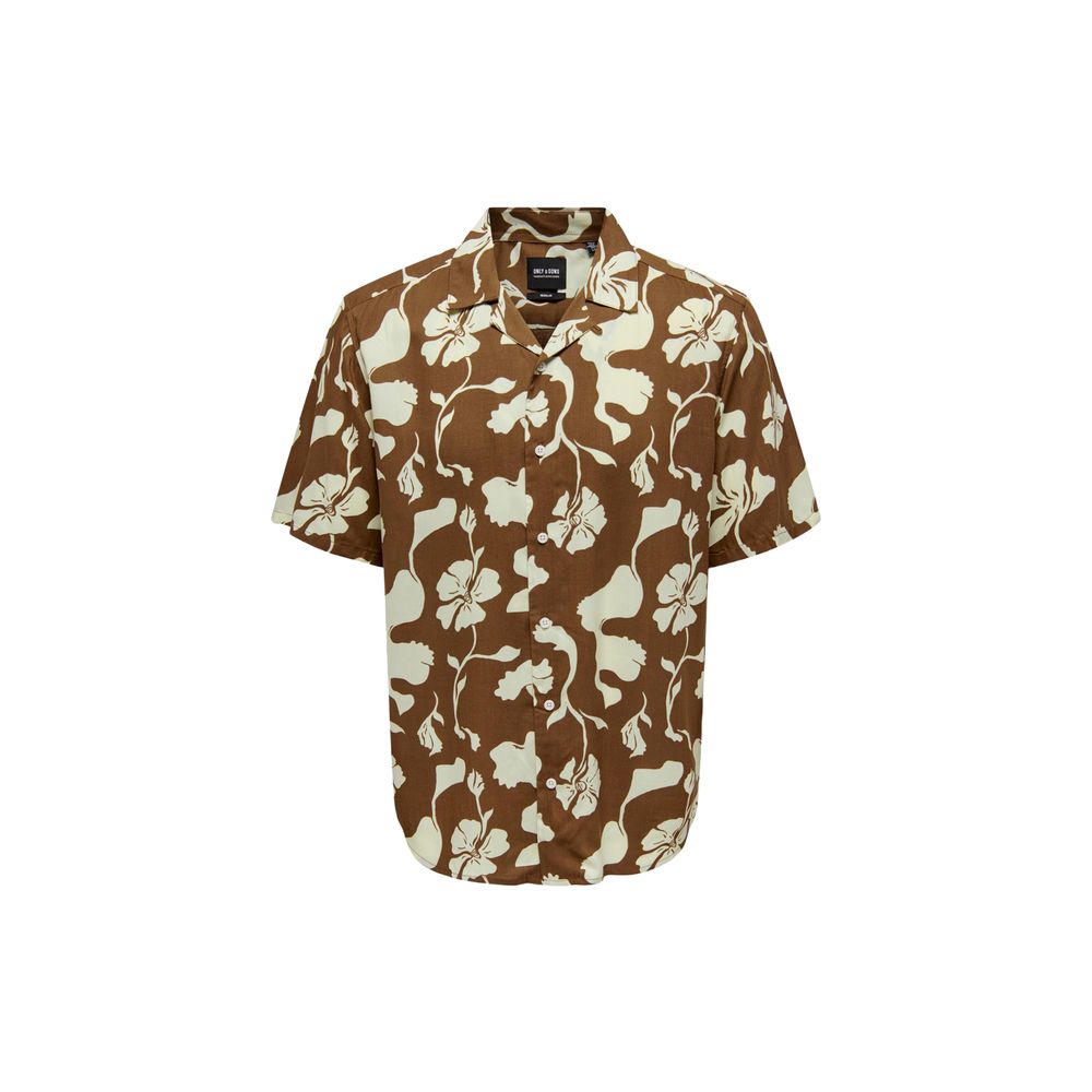 Only & Sons Brown Viscose Shortsleeve - - Only & Sons.