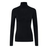 ICHI Black Viscose Turtleneck -   -  ICHI.