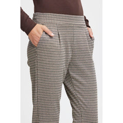 ICHI Beige Polyester Pant -   -  ICHI.