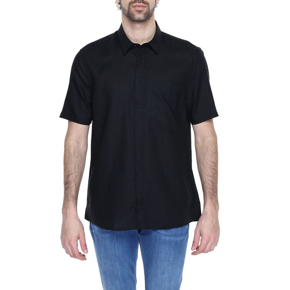 Antony Morato Black Linen Shortsleeve -   -  Antony Morato.