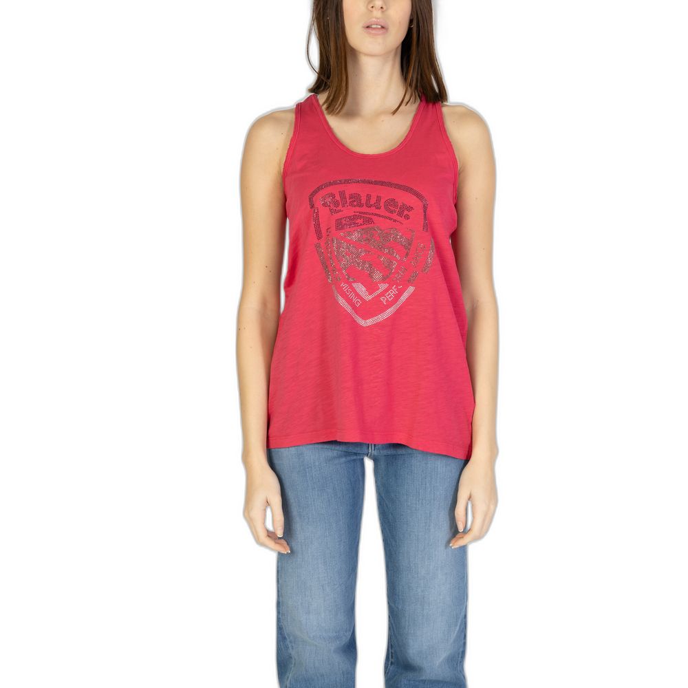 Blauer Pink Cotton Tank Top - - Blauer.