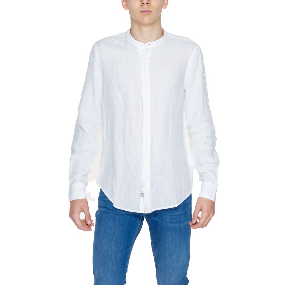 Blauer White Linen Shirt -   -  Blauer.