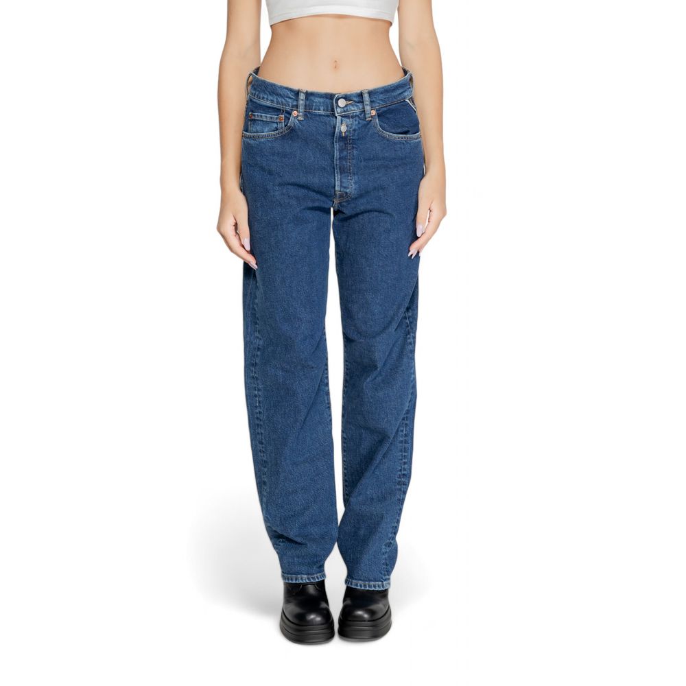 Replay Blue Cotton Mom Jean -   -  Replay.