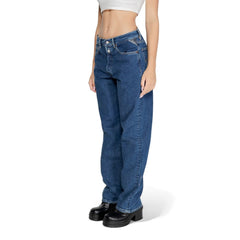 Replay Blue Cotton Mom Jean -   -  Replay.