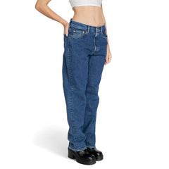 Replay Blue Cotton Mom Jean -   -  Replay.