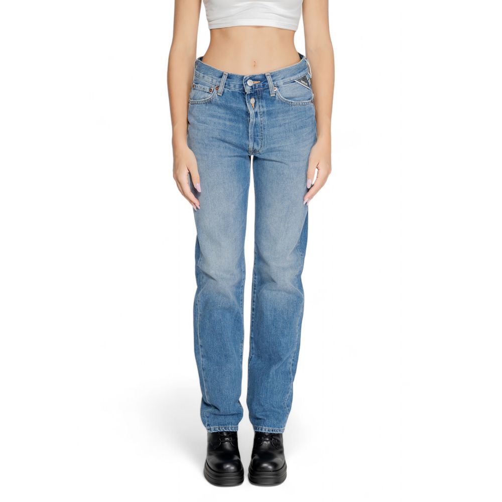 Replay Blue Cotton Mom Jean -   -  Replay.