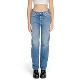 Replay Blue Cotton Mom Jean -   -  Replay.