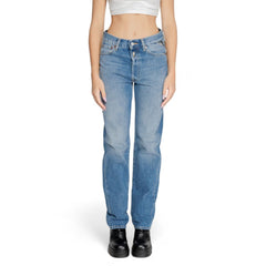 Replay Blue Cotton Mom Jean -   -  Replay.