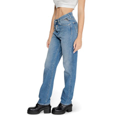 Replay Blue Cotton Mom Jean -   -  Replay.