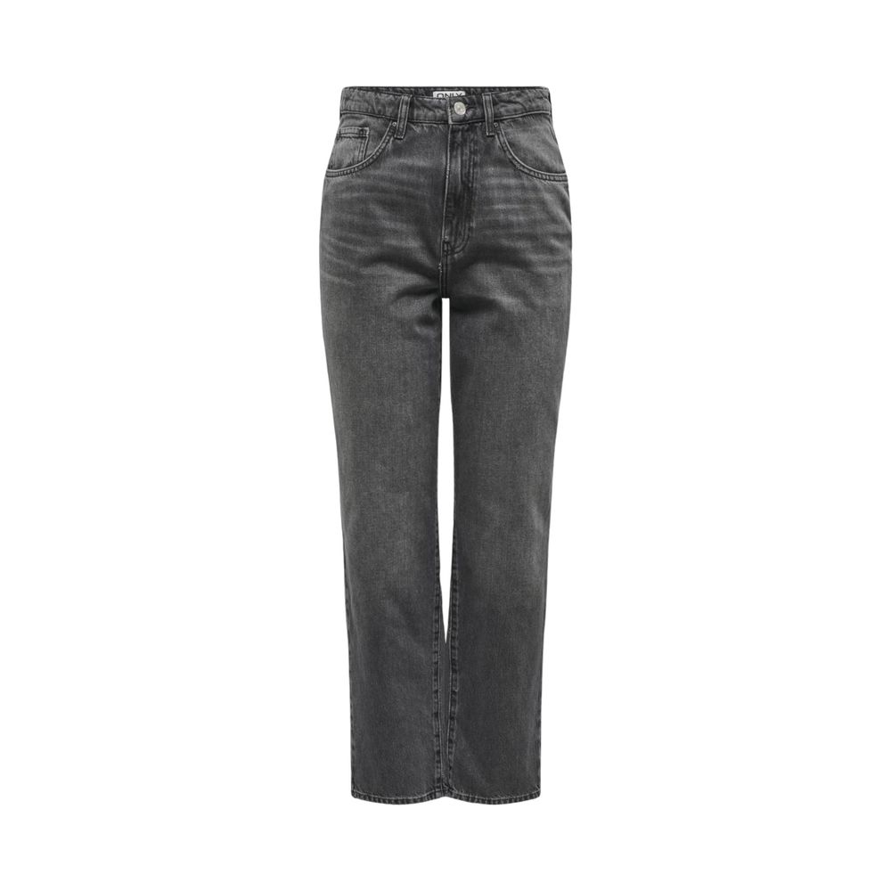 Only Gray Cotton Mom Jean -   -  Only.