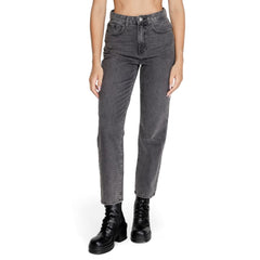 Only Gray Cotton Mom Jean -   -  Only.