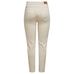 Only Beige Cotton Mom Jean -   -  Only.