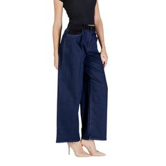 ICHI Blue Cotton Pant -   -  ICHI.
