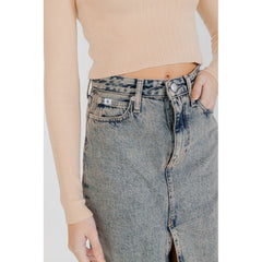 Calvin Klein Jeans Blue Cotton Skirt -   -  Calvin Klein Jeans.