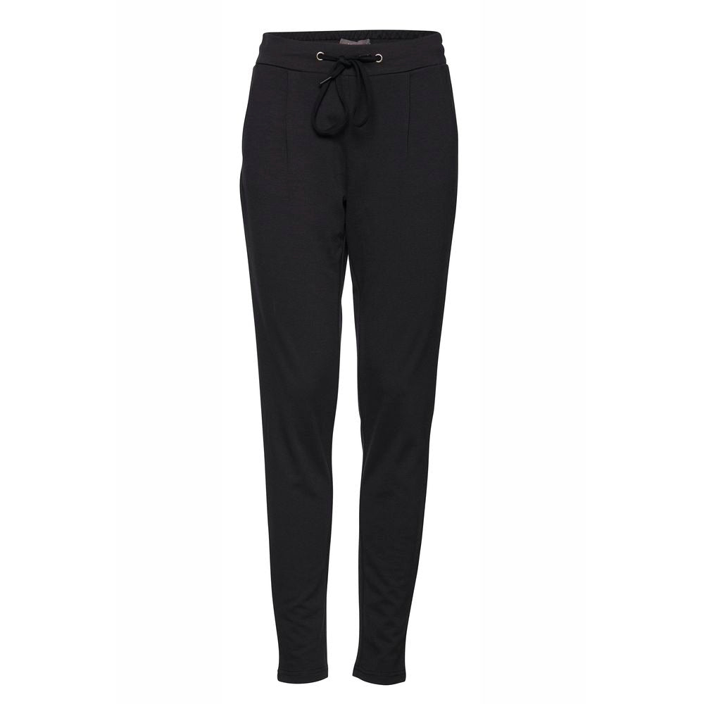 ICHI Black Polyester Pant -   -  ICHI.