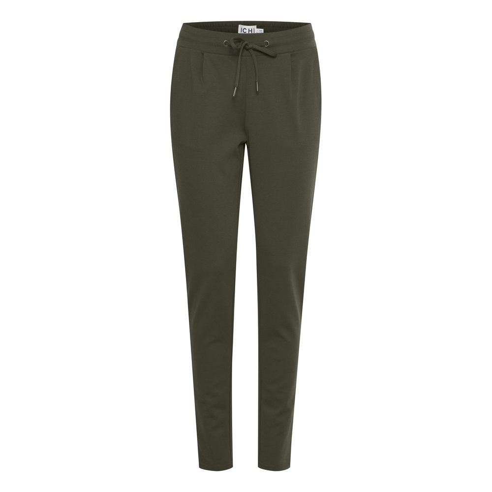 ICHI Green Polyester Pant -   -  ICHI.