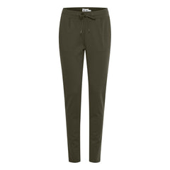 ICHI Green Polyester Pant -   -  ICHI.