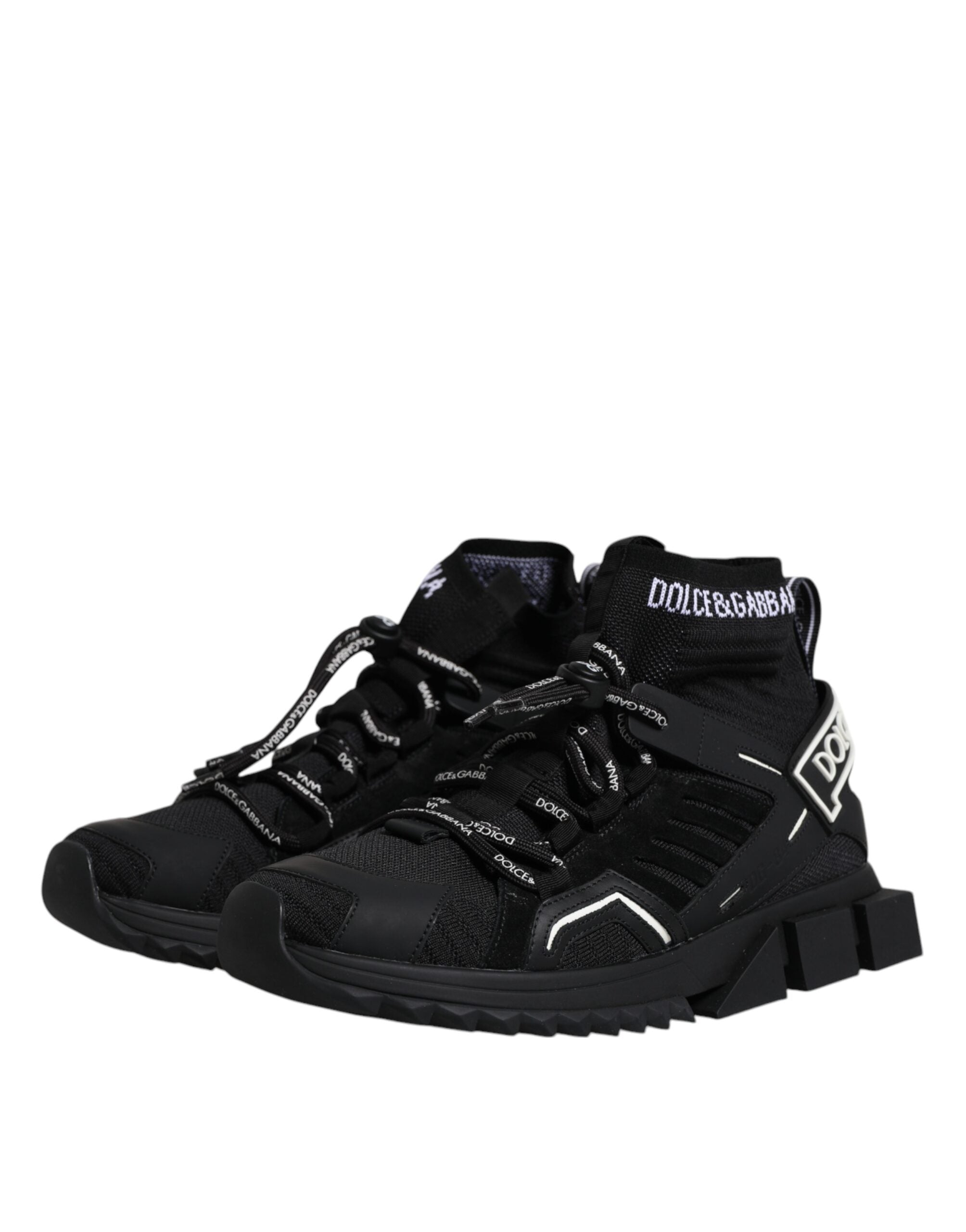 Dolce & Gabbana Black Sorrento Logo Men Sneakers Socks Shoes -   -  Dolce & Gabbana. Dolce & Gabbana Black Sorrento Logo Men Sneakers Socks Shoes -   -  Dolce & Gabbana.