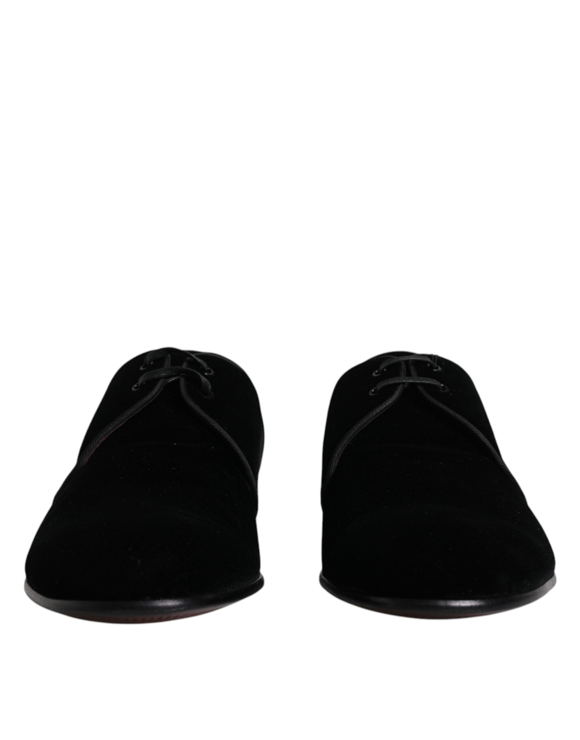 Dolce & Gabbana Black Velvet Leather Lace Up Derby Shoes -   -  Dolce & Gabbana. Dolce & Gabbana Black Velvet Leather Lace Up Derby Shoes -   -  Dolce & Gabbana.