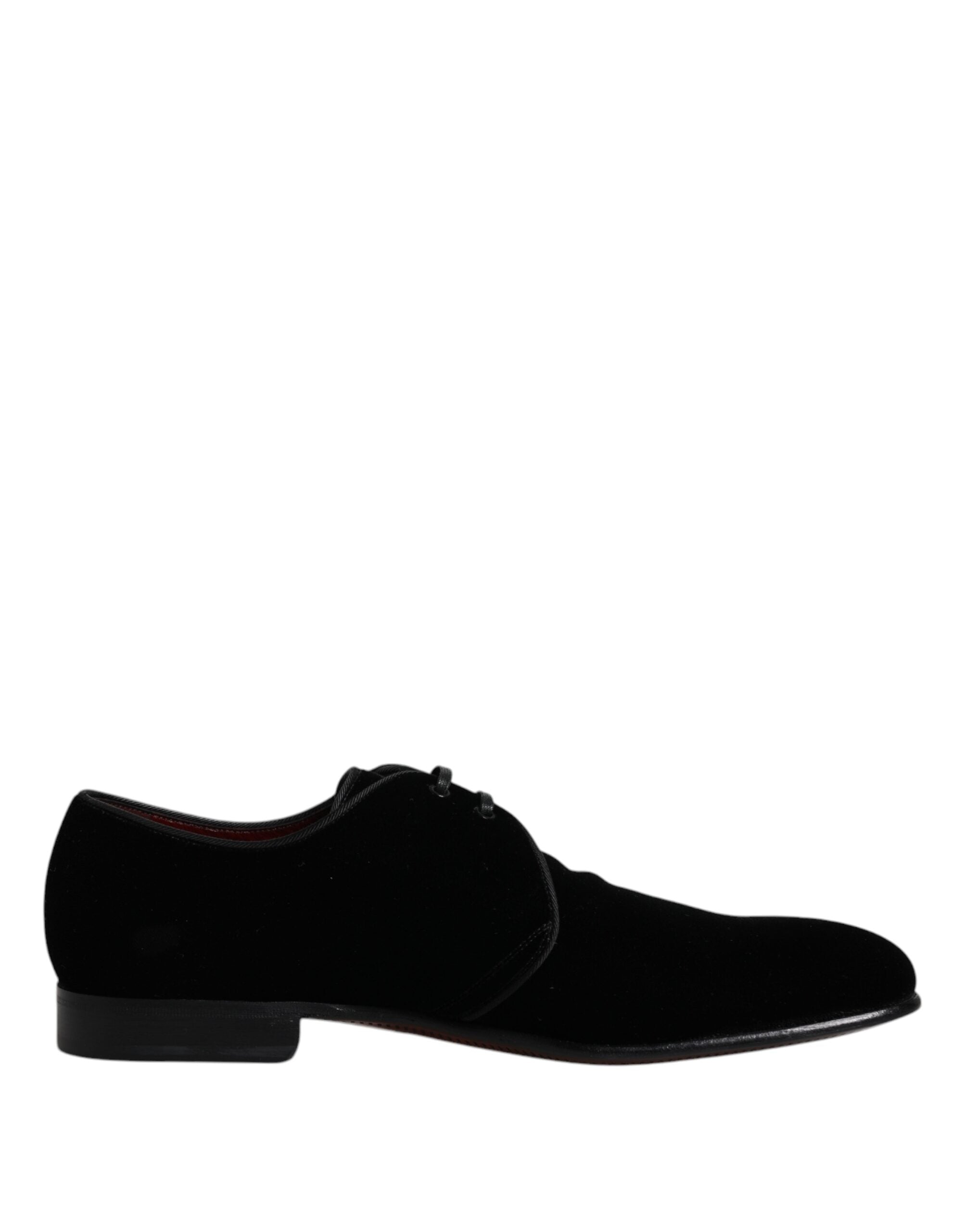 Dolce & Gabbana Black Velvet Leather Lace Up Derby Shoes -   -  Dolce & Gabbana. Dolce & Gabbana Black Velvet Leather Lace Up Derby Shoes -   -  Dolce & Gabbana.