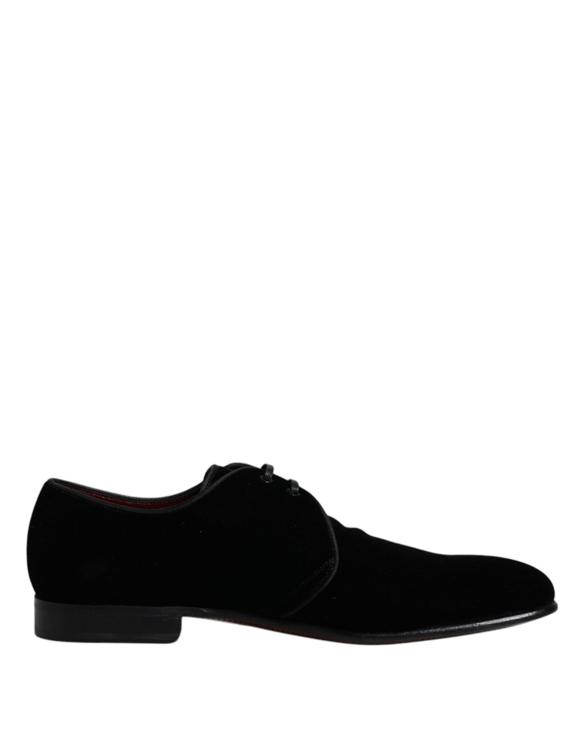 Dolce & Gabbana Black Velvet Leather Lace Up Derby Shoes -   -  Dolce & Gabbana.