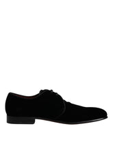 Dolce & Gabbana Black Velvet Leather Lace Up Derby Shoes -   -  Dolce & Gabbana.