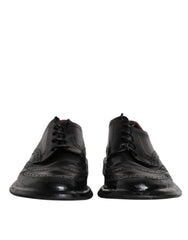 Dolce & Gabbana Black Leather Derby Wingtip Formal Shoes -   -  Dolce & Gabbana.