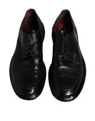 Dolce & Gabbana Black Leather Derby Wingtip Formal Shoes -   -  Dolce & Gabbana.