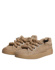 Dolce & Gabbana Brown Jute Fabric Low Top Men Sneakers Shoes -   -  Dolce & Gabbana.