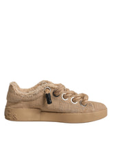 Dolce & Gabbana Brown Jute Fabric Low Top Men Sneakers Shoes -   -  Dolce & Gabbana.