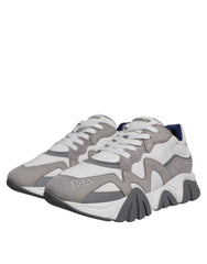 Versace Grey Leather Neoprene Chunky Low Top Squalo Sneakers Shoes -   -  Versace.