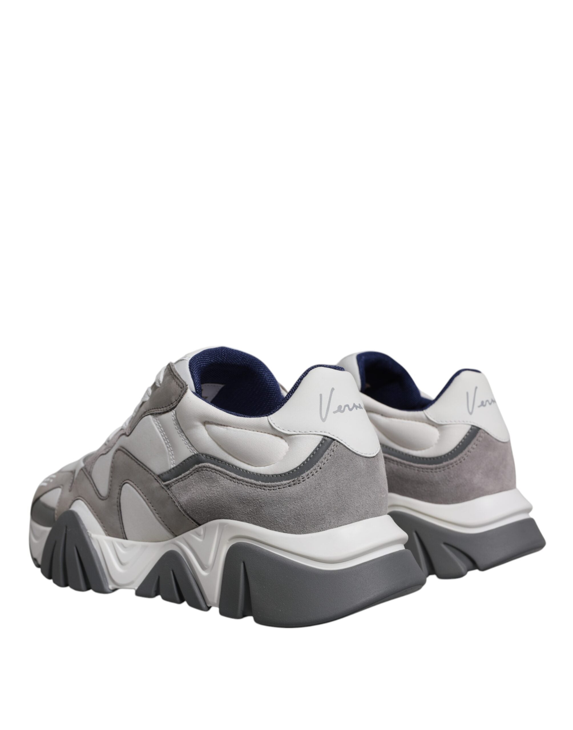 Versace Grey Leather Neoprene Chunky Low Top Squalo Sneakers Shoes -   -  Versace. Versace Grey Leather Neoprene Chunky Low Top Squalo Sneakers Shoes -   -  Versace.
