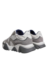 Versace Grey Leather Neoprene Chunky Low Top Squalo Sneakers Shoes -   -  Versace.