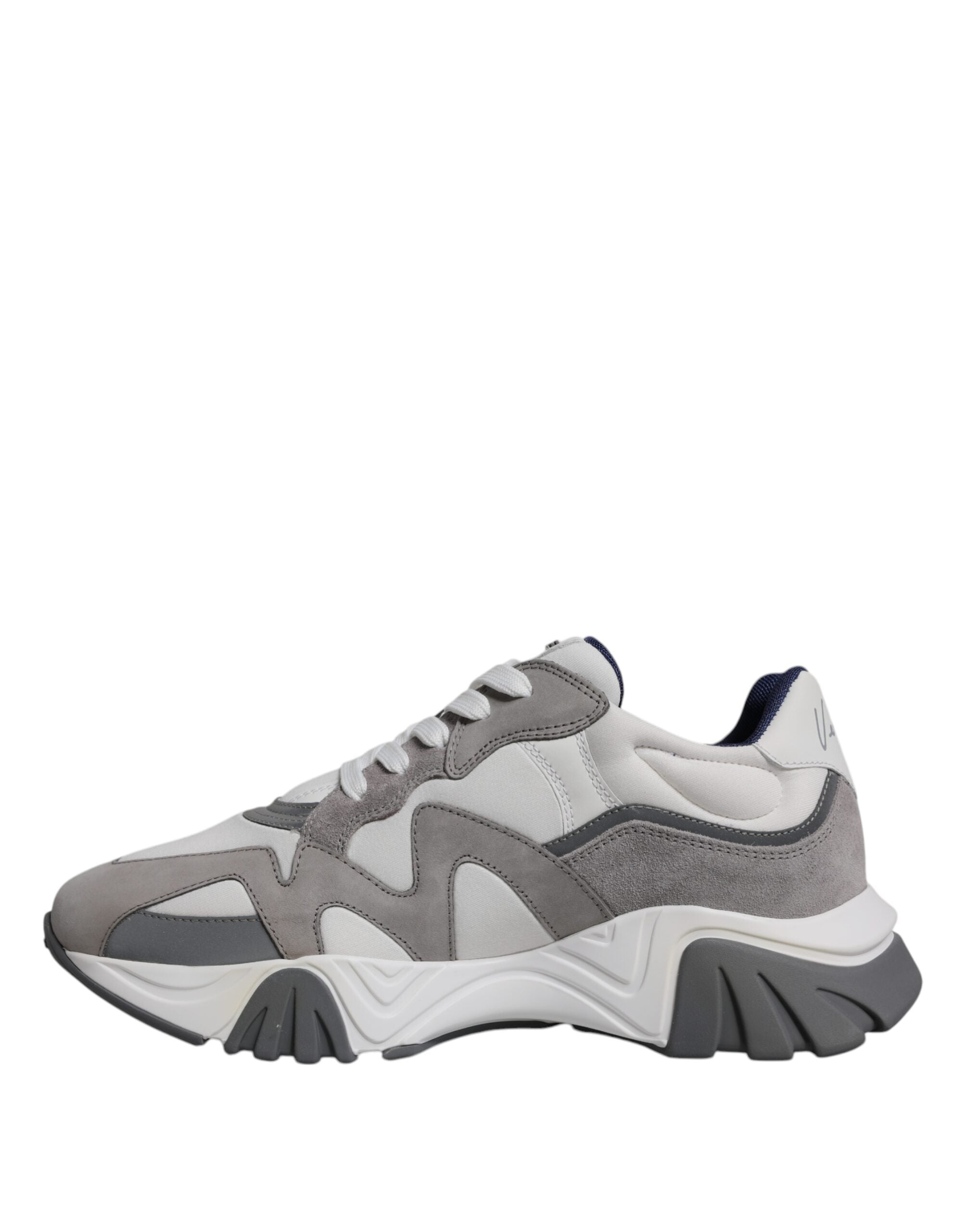 Versace Grey Leather Neoprene Chunky Low Top Squalo Sneakers Shoes -   -  Versace. Versace Grey Leather Neoprene Chunky Low Top Squalo Sneakers Shoes -   -  Versace.