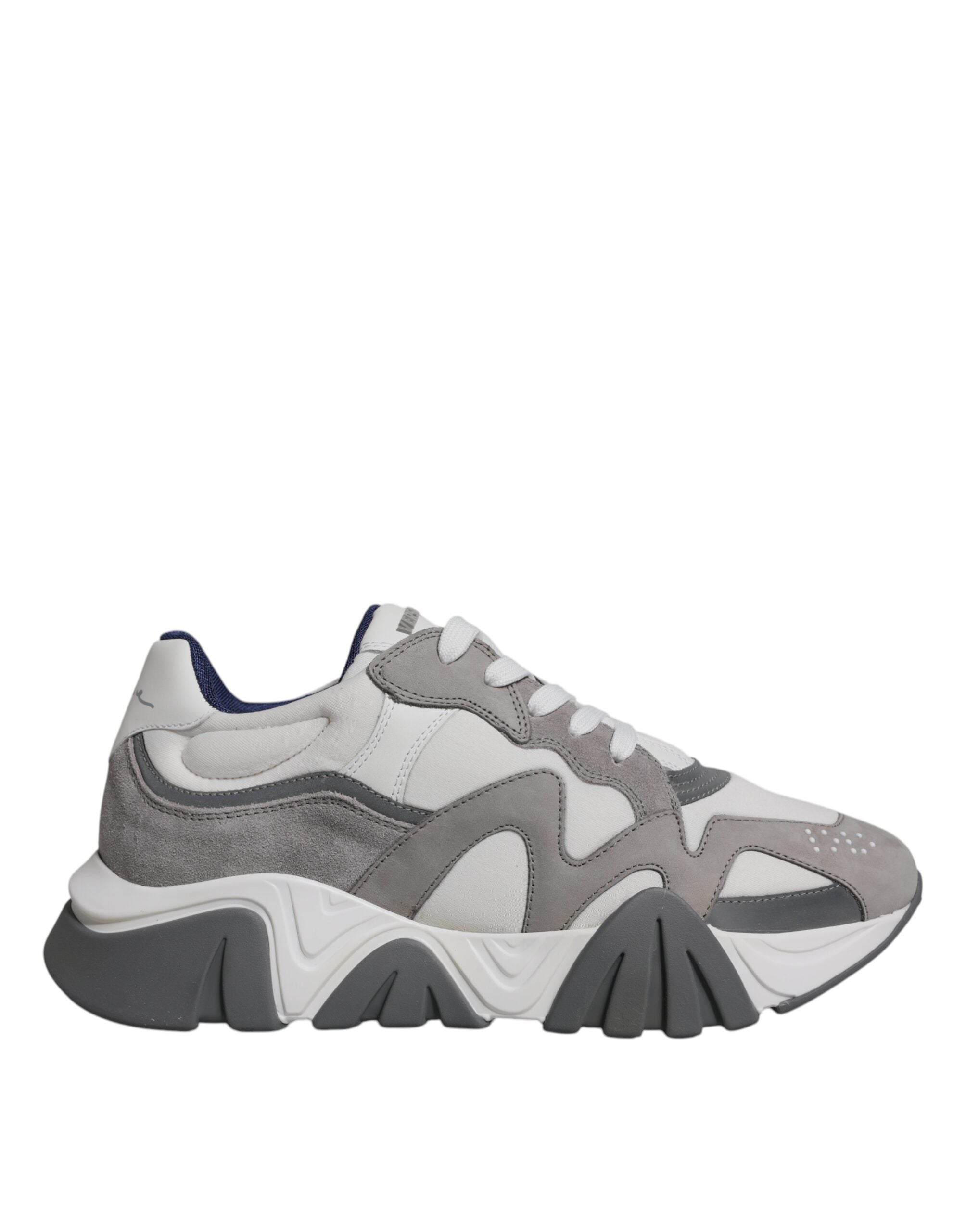 Versace Grey Leather Neoprene Chunky Low Top Squalo Sneakers Shoes -   -  Versace.